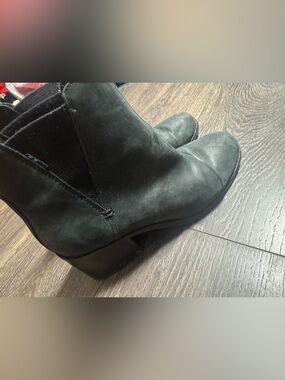 Toms Black Suede-Look Ankle Booties